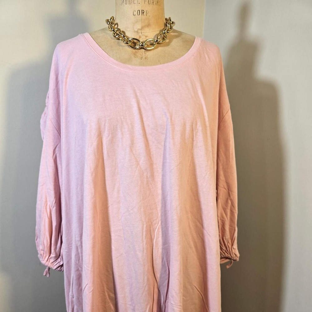 Roaman's blush pink high-low top 5X